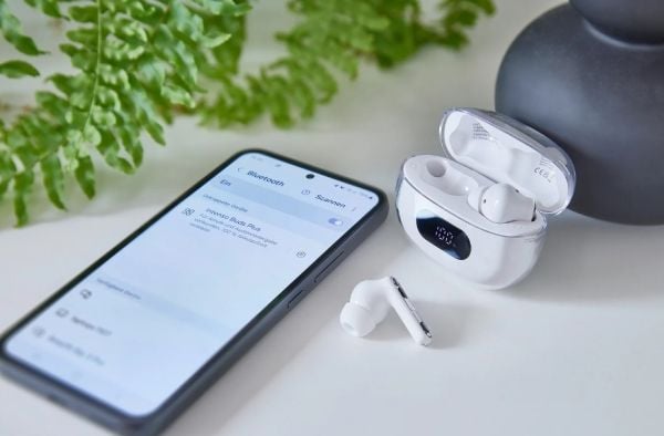 Intenso T310AE - True wireless-hodetelefoner med mikrofon - i øret - Bluetooth - aktiv støydemping - hvit