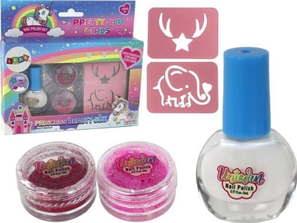 LeanToys skjønnhetssett neglelakk, løst glitter, maler