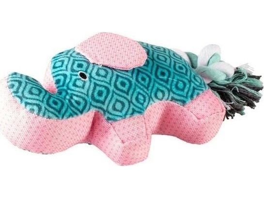 Duvo+ retro elefant-leketøy blå/rosa 24x11x5cm (3/24)