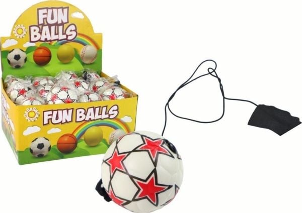 LeanToys PU jalkapallo joustava Jojo Kickball 6 cm Valkoiset tähdet