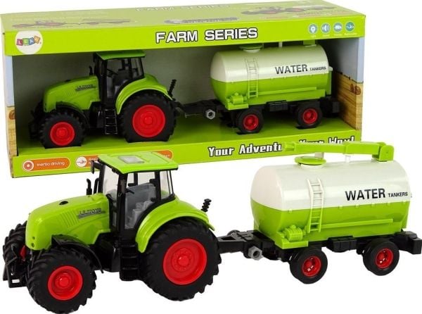 LeanToys Traktori ja perävaunu Big Wheels Green Farm Vihreä maatila