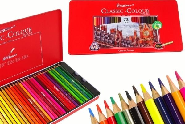 LeanToys sett med 72 kunstneriske fargeblyanter, metallbeholder LeanToys sett med 72 kunstneriske fargeblyanter, metallbeholder