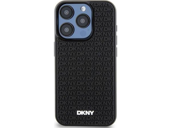 Apple iPhone 15 Plus DKNY kotelo 3D kumi toistuva kuvio (DKHCP15M3DRPWK) dėklas telefonui juodos spalvos