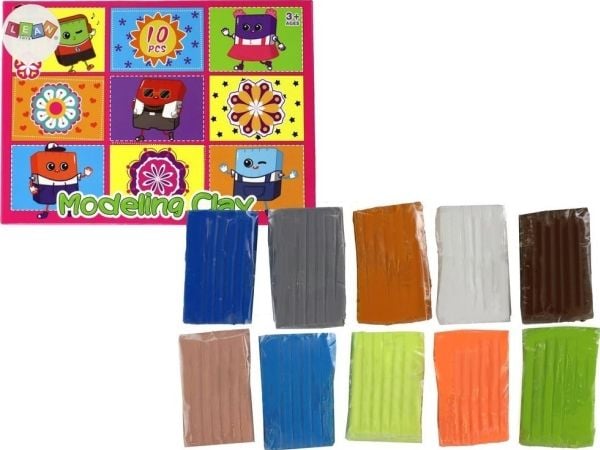 LeanToys kreativt sett modellleire/modellemasse (10 farger)