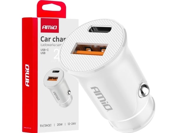 AMiO bil-lader USB-A + USB-C 20 W (AMIO-03877)