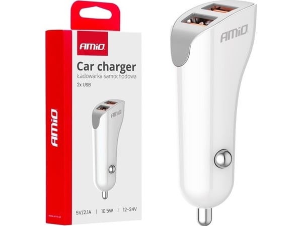 AMiO billaddare 2x usb-a 2.1a amio-03874