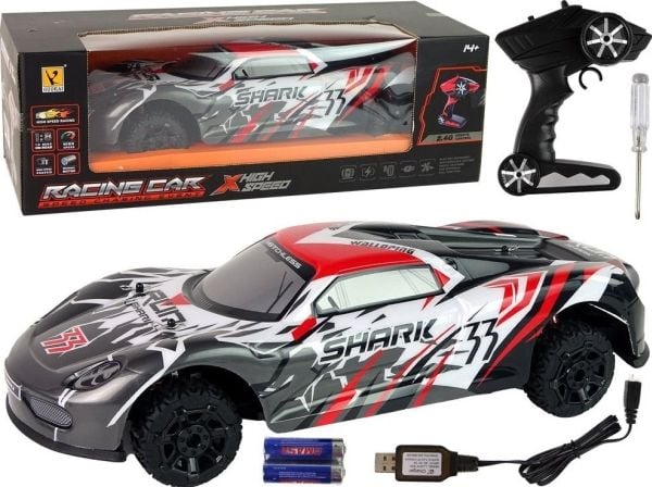 LeanToys Urheiluauto R/C 1:8 Harmaa Valkoinen