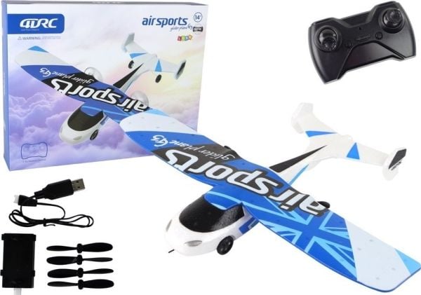 LeanToys R/C-flygplan 4D-G3 vit/blå