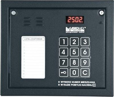 TRITON Laskomex CP-2502NR svart lydpanel med mini-liste over lokatorer og RFID-nøkkelleser