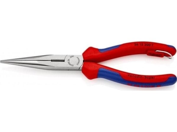 Knipex 26 12 200 T, Nesetang, 2,5 mm, 7,3 cm, Kromvanadiumstål, Blå, Rød, 200 mm