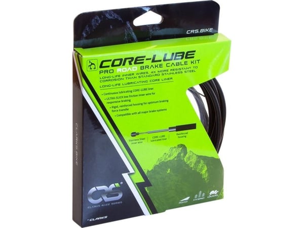 Clarks Core-Lube Pro bremsekabelsett landevei (RACE SERIES), krankabel med ytterkappe