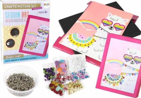 LeanToys DIY paljetteja Lama kehys nastat värikäs