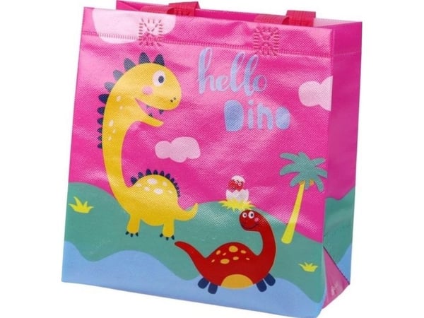 LeanToys gavepose dinosaur rosa 23 cm x 21,5 cm x 11 cm