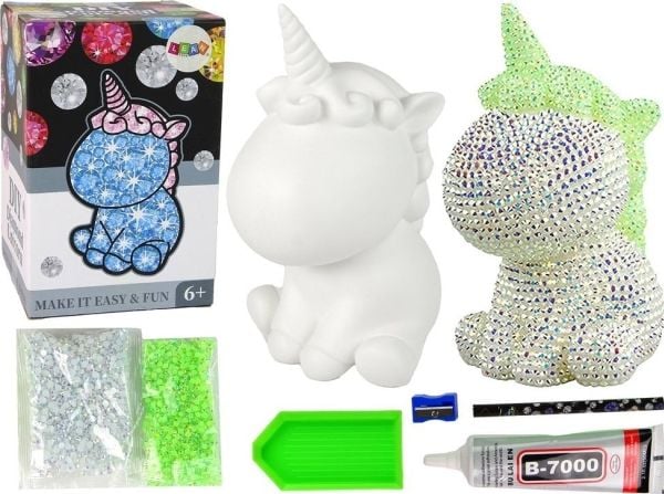 LeanToys enhjørningsett DIY diamanter krystaller grønn