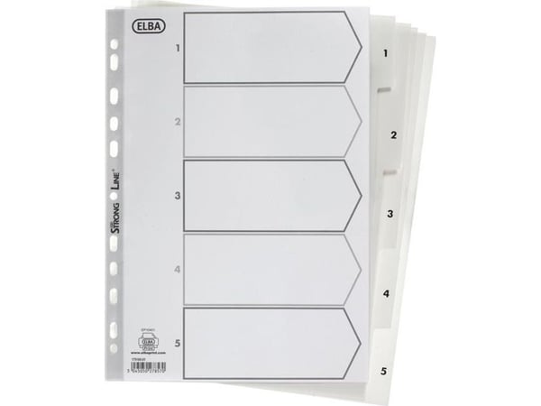 Elba Plastic dividers A4 1-5 white (100204803)
