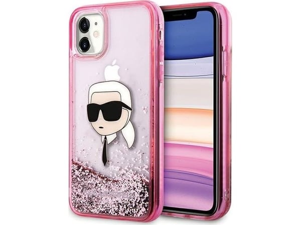 Karl Lagerfeld Karl Lagerfeld Karl Lagerfeld KLHCN61LNKHCP iPhone 11/ XR różowy/pink kovakotelo Glitter Karl Head