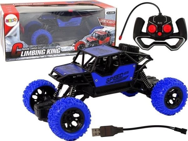 LeanToys fjernstyrt terrengbil R/C 1:18, blå