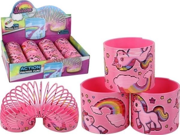 LeanToys kult-springsfjær lys rosa enhjørning avslapningsleketøy 6 cm