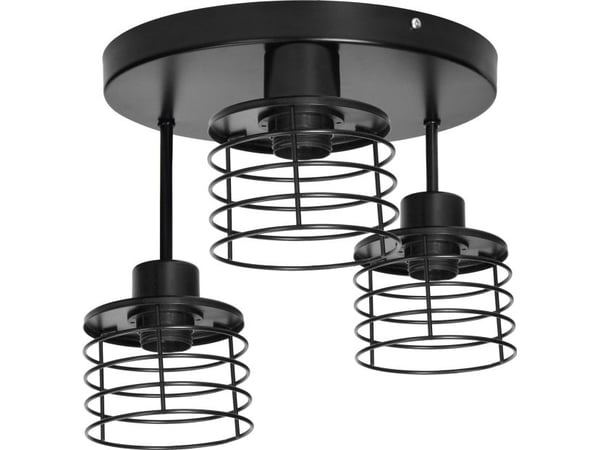 Taklampe Orno ISLA armatur for tak-/innfelt montering, maks. 3x60W, E27, sort, rund sokkel, flernivå