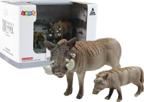 LeanToys  2 figurer Guziec afrikansk med ung, serie Zwierzeta Swiata