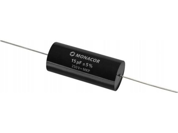 Monacor MKPA-150, Film, Sylindriske, Sort, 15000 nF, 250 V, 56 mm