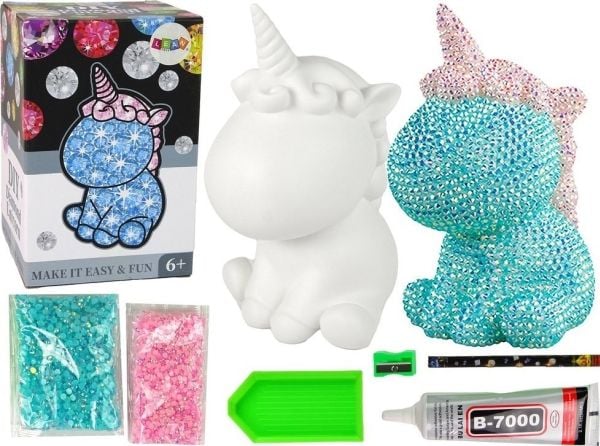 LeanToys yksisarvinen DIY timantit kristallit sininen