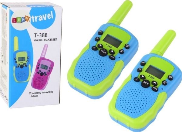 LeanToys walkie-talkies grønn-blå rekkevidde 3 km for barn
