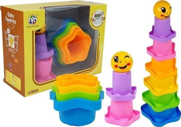 LeanToys stablekopper/pyramidekopper til baby, stjerner