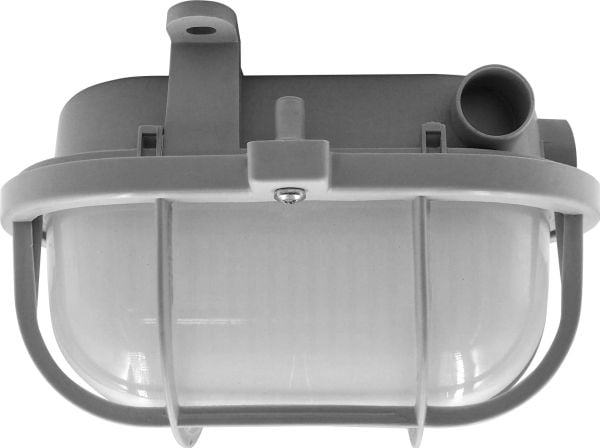 Taklampe Orno OVAL 7040T/P 40W E27 IP44 IK10, matt polyvegalskjerm, grå
