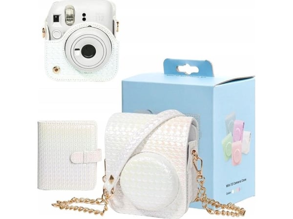 LoveInstant 2-i-1 fodral till Fuji Instax Mini 12 + album för 64 bilder (vit)