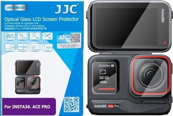 JJC Lens Shield karkaistu lasi linssin suojus Led-näytölle Insta360 Ace Pro / Gsp-aceproille JJC Lens Shield karkaistu lasi linssin suojus Led-näytölle Insta360 Ace Pro / Gsp-aceproille