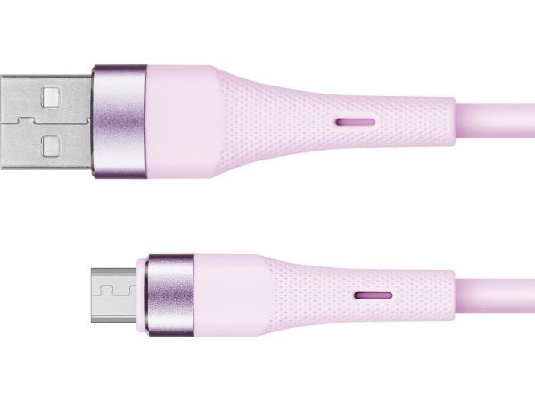 USB-kabel Kruger&Matz USB-A til microUSB 1 m rosa (KM1270-1P)