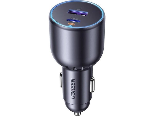 Ugreen EC701 autolaturi, USB + USB-C, 63W (musta)