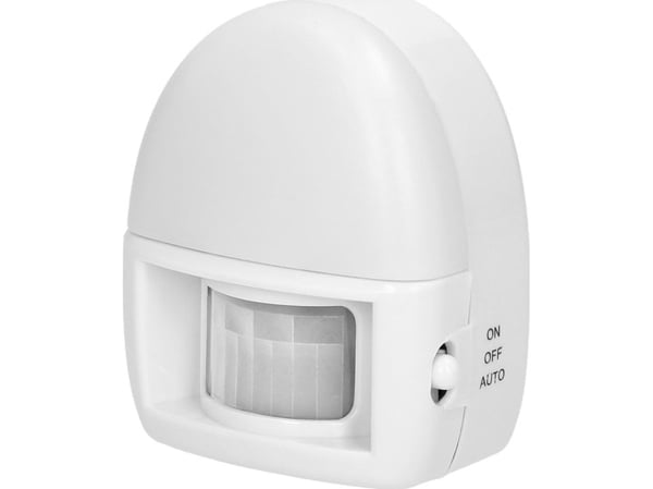 Orno LED nattlampe i stikkontakt med batteri 3xAA og bevegelsessensor