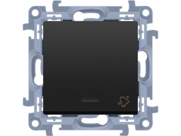 Kontakt-Simon Simon 10 CD1L.01/49 LED-taustavalomoduulilla 10AX, 250V~, ruuviliittimet musta mattamusta