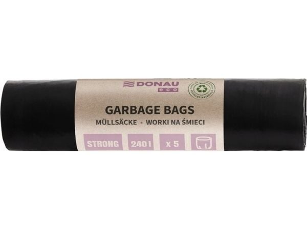 Donau søppelsekker ECO* sterke (LDPE) 240 l 5 stk svarte