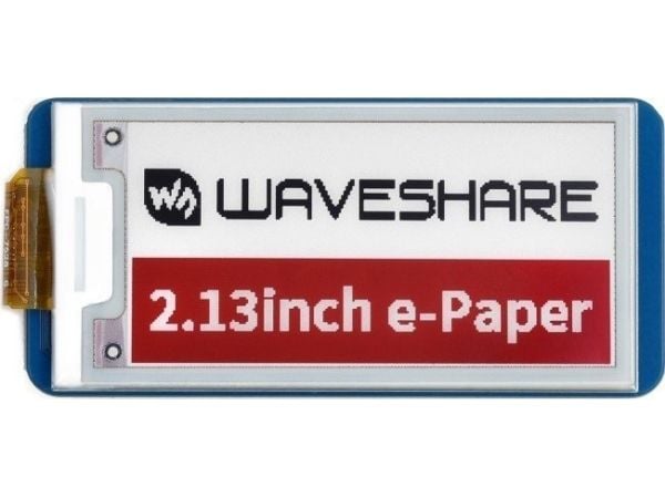 Waveshare E-Paper E-Ink Display 2,13'' 212x104px - SPI - 3 farger - for Raspberry Pi Pico - Waveshare 19588}