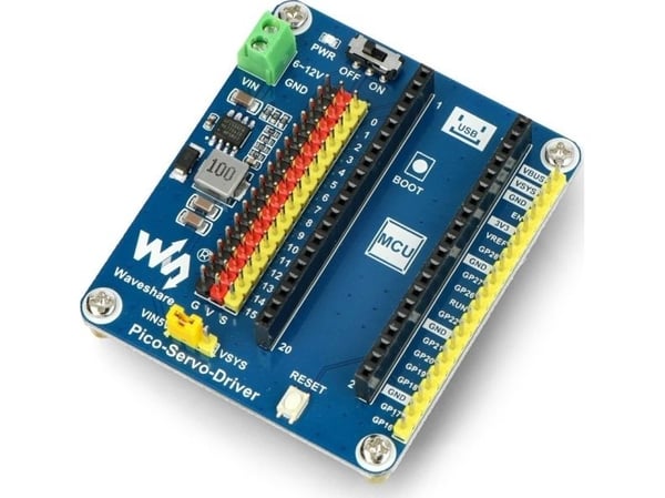 Waveshare 16-kanavainen, 16-bittinen PWM-servo-ohjain Raspberry Pi Pico - Waveshare 19767} Waveshare 16-kanavainen, 16-bittinen PWM-servo-ohjain Raspberry Pi Pico - Waveshare 19767}