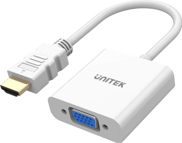 Unitek AV Adapter Unitek HDMI til VGA Adapter | FullHD 60Hz | 0,15m | Hvit | Y-6333C01