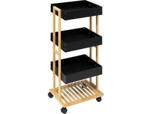 5five universelt mobilt hylleoppsett med 4 nivåer, 30 x 41 x 88 cm, svart