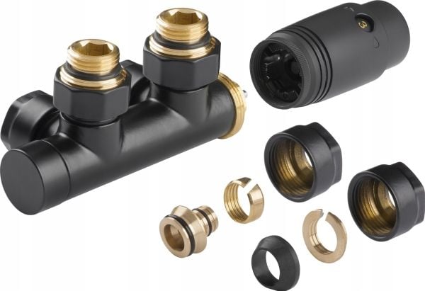 Invena Invena termostat kombinert PROV duoplex type for bunntilkobling, sort CZ-91-015