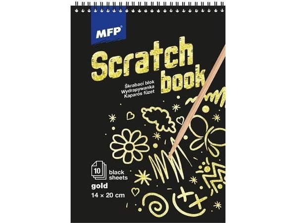 MFP papir skrapblokk 20x14 cm 10 l svart/g holo 1032114