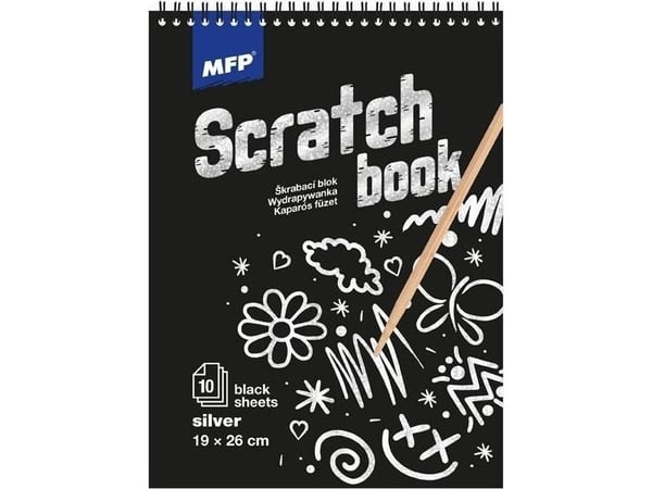 MFP papir skrapeblokk 26x19cm 10l svart/S holo 1032115
