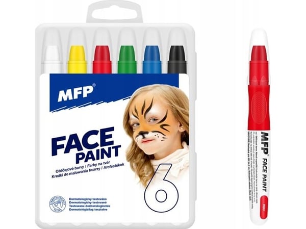 MFP papirkritt til ansiktsmaling 6 stk sett 6330538