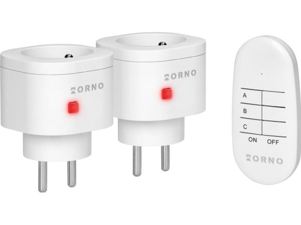 Orno sett 2+1 trådløs mini uttaksenhet med fjernkontroll