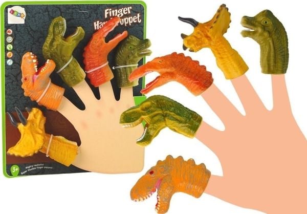 LeanToys hånddukker til plass - dinosaurer - dyr 5 stk. LeanToys hånddukker til plass - dinosaurer - dyr 5 stk.