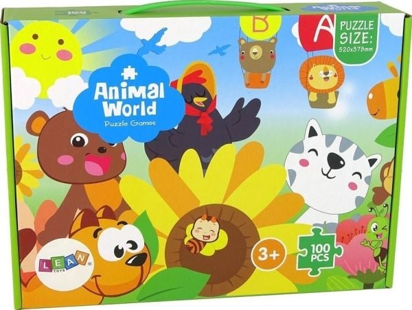 LeanToys Lasten palapeli Animal Jigsaw 100 palaa.