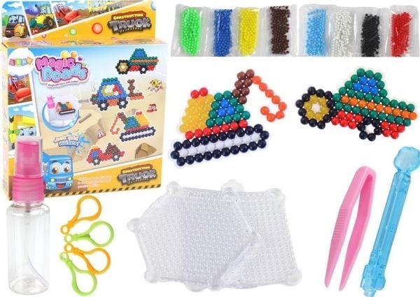 LeanToys vannperler DIY Magic-perler 8 farger bygge-kjøretøy LeanToys vannperler DIY Magic-perler 8 farger bygge-kjøretøy