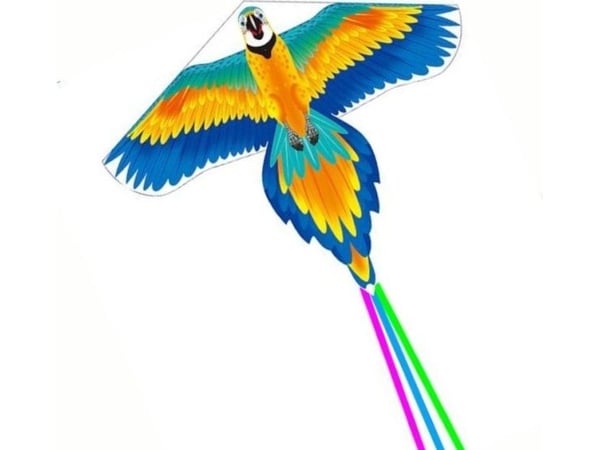 LeanToys stor drage fugl lang hale bånd fargerik papegøye 250 cm x 140 cm