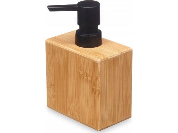 Berilo såpedispenser Flytende såpedispenser, firkantet, bambus, 5,8 x 9,7 x 15 cm